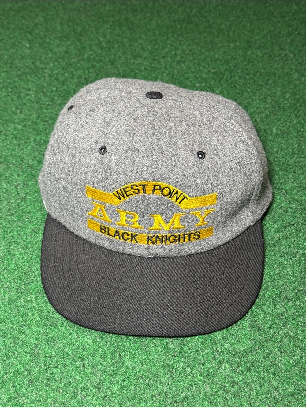West Point Army Black Knights Vintage Hat Snapback Gray 80s 90s Retro Football